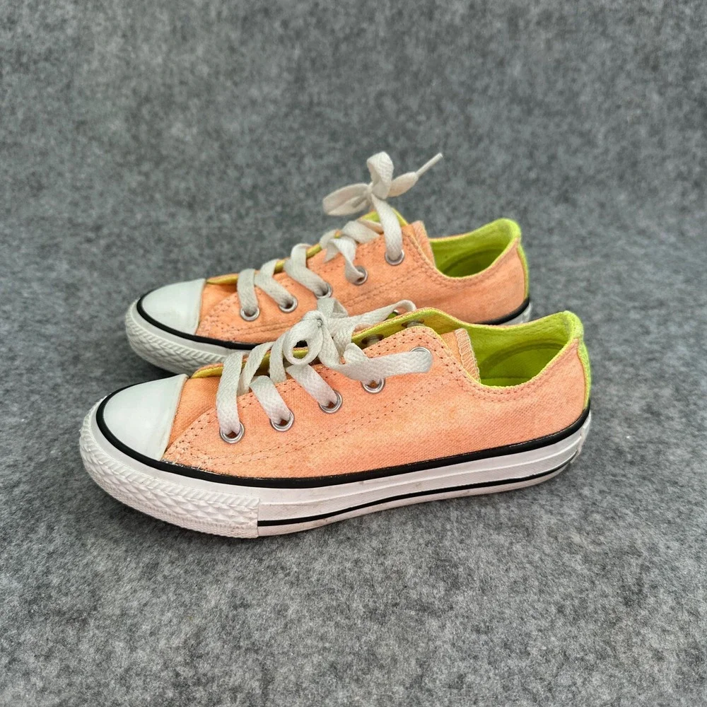 Converse Chuck Taylor All Star Junior 12 Neon Orange Yellow Low Top 637348F